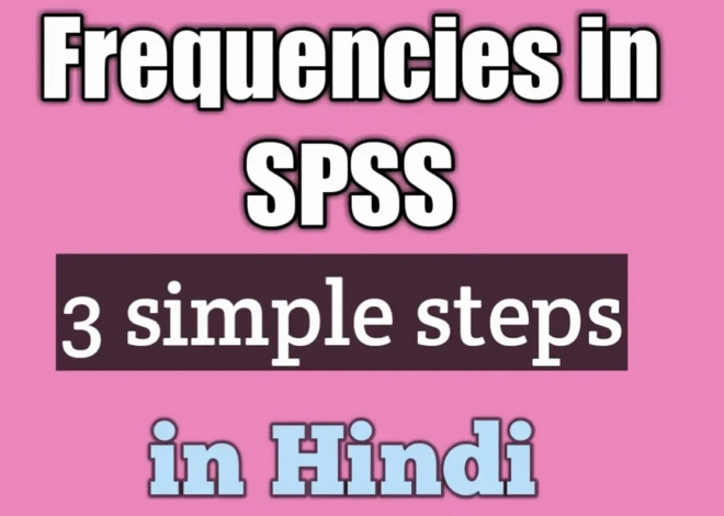 Frequencies in SPSS in Hindi | [YouTube video]